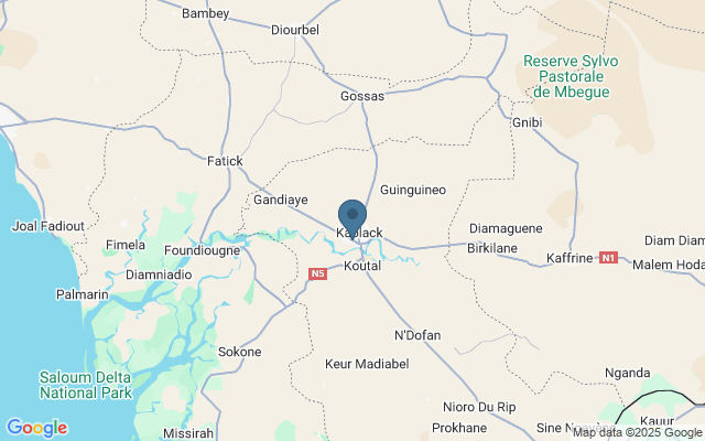 Kaart met locatie Markt van Kaolack